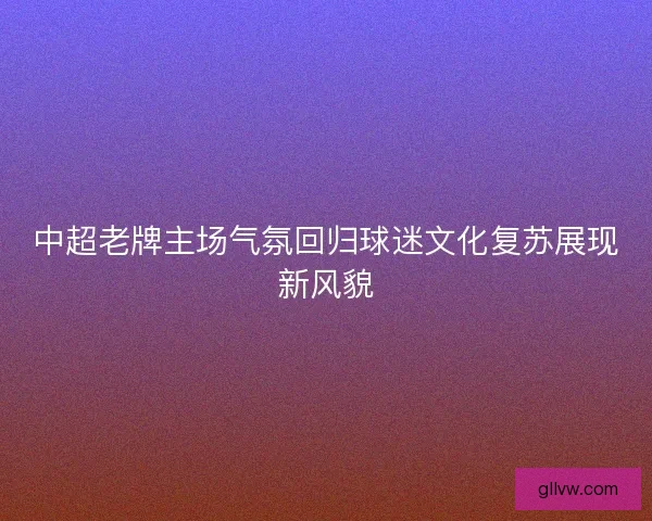 中超老牌主场气氛回归球迷文化复苏展现新风貌