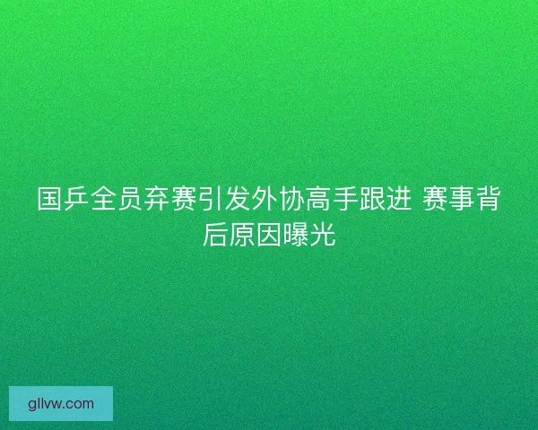 国乒全员弃赛引发外协高手跟进 赛事背后原因曝光 国乒全员弃赛引发外协高手跟进 赛事背后原因曝光