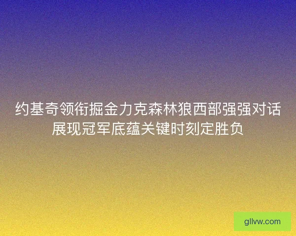 约基奇领衔掘金力克森林狼西部强强对话展现冠军底蕴关键时刻定胜负 约基奇领衔掘金力克森林狼西部强强对话展现冠军底蕴关键时刻定胜负