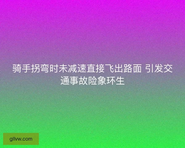 骑手拐弯时未减速直接飞出路面 引发交通事故险象环生